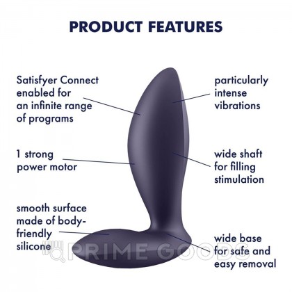 Анальный виброплаг Satisfyer Power Plug фиолетовый (Connect App) от sex shop primegoods фото 9