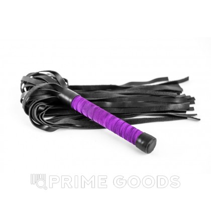 Плеть из натуральной кожи с атласной ручкой фиолетовая Romantic Arsenal от sex shop primegoods