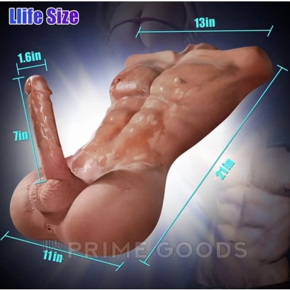 Сексуальный мужской торс с пенисом Jeff  (9 кг.) от sex shop primegoods фото 5