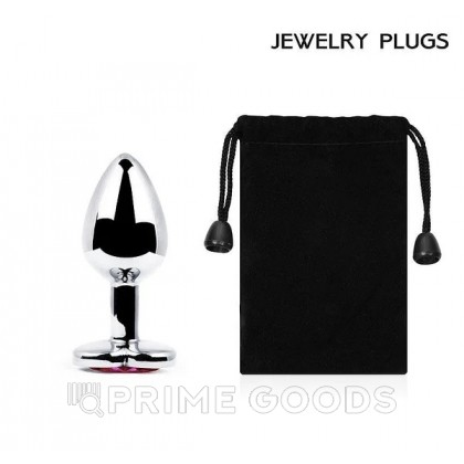 Анальная втулка (серебристый/розовый; L70-D 28 мм, вес-60г.) от sex shop primegoods фото 2