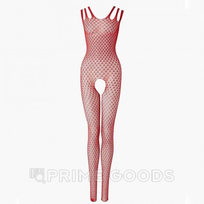 Боди-комбинезон красный с мелким рисунком Le Frivole Impulse (S-L) от sex shop primegoods фото 3