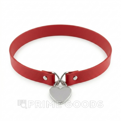 Ошейник красный с сердцем от sex shop primegoods