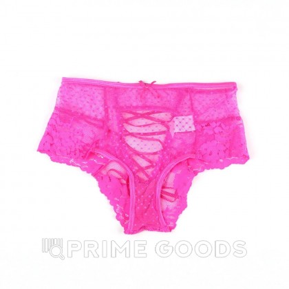 Трусики на высокой посадке Lace Strappy розовые (размер XL) от sex shop primegoods фото 4