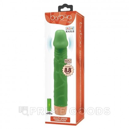 Вибратор-реалистик Barbara зелёный (22,5×4,5 см) от sex shop primegoods фото 2