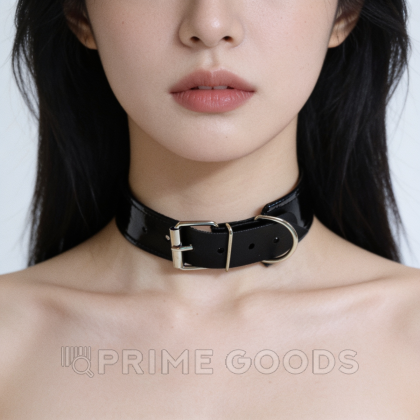 Ошейник с бантиком из эко-кожи черный от sex shop primegoods фото 4