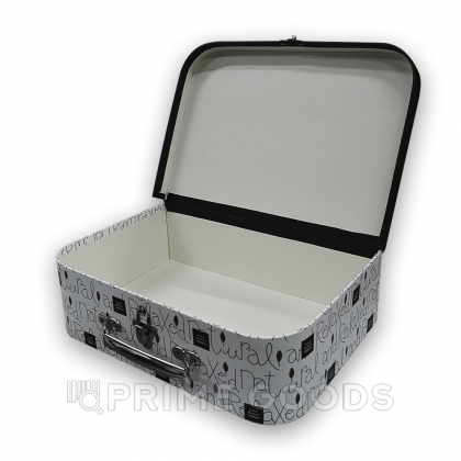 Чемодан-органайзер чёрно-белый с надписями, 29 см от sex shop primegoods