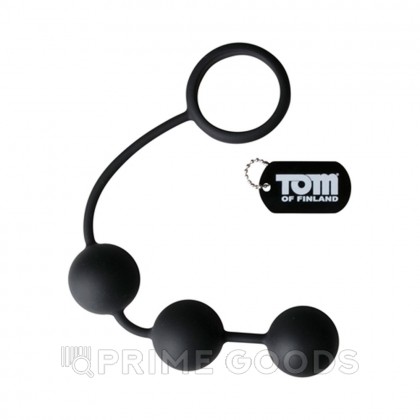 Анальные шарики Tom of Finland Silicone Cock Ring with 3 Weighted Balls от sex shop primegoods фото 4