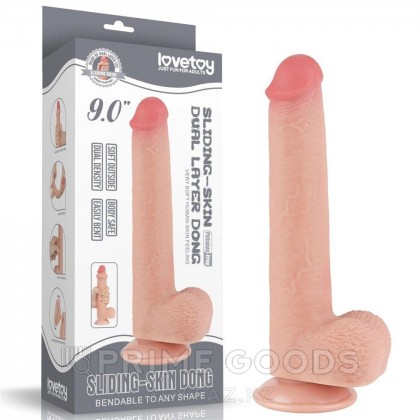Реалистичный фаллоимитатор Lovetoy Sliding Skin (22×3,7 см) с двойной плотностью телесный от sex shop primegoods фото 12