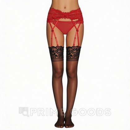 Красный пояс для чулок, размер S от sex shop primegoods фото 2