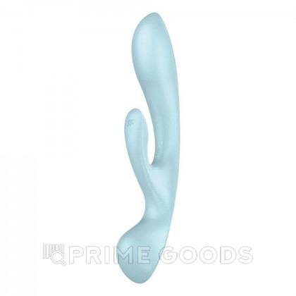 Вибратор-кролик Satisfyer Triple Oh светло-голубой от sex shop primegoods фото 9