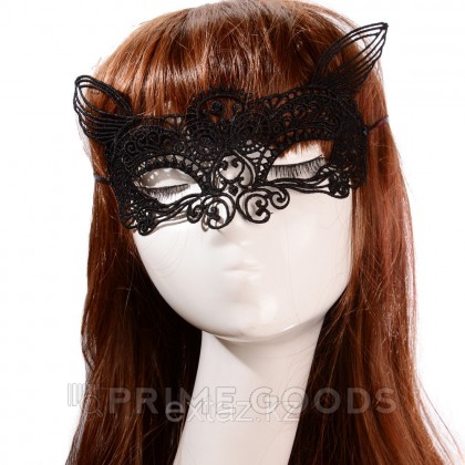 Кружевная черная маска с ушками от sex shop primegoods