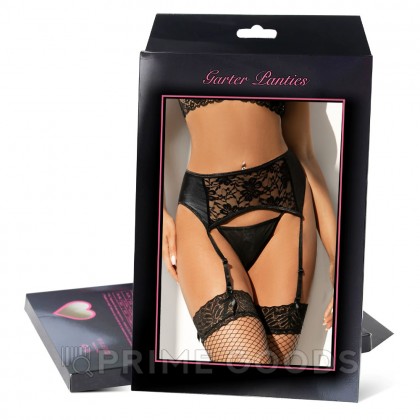 Пояс для чулок с кружевной вставкой Sensual черный (2XL) от sex shop primegoods фото 2