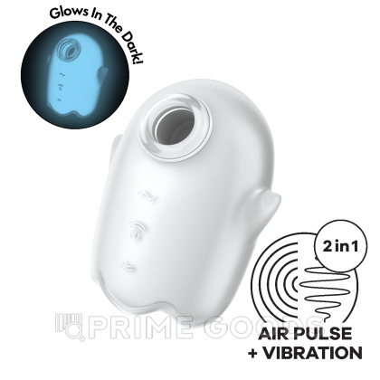 Мини-вибратор с воздушной стимуляцией Satisfyer Glowing Ghost серый (светится в темноте) от sex shop primegoods