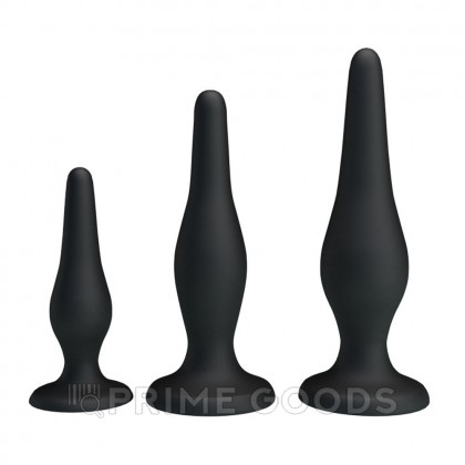 Набор силиконовых анальных плагов для начинающих от sex shop primegoods
