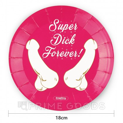 Бумажные тарелки Super Dick Forever (6 шт.) от sex shop primegoods фото 3