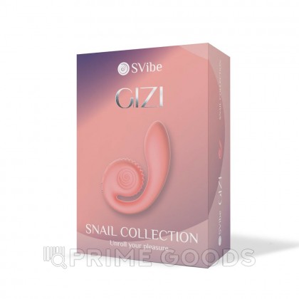 Двойной стимулятор точки G SVibe Snail GIZI персиково-розовый от sex shop primegoods фото 7