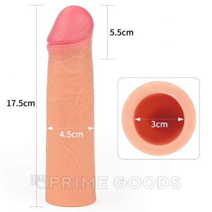 Насадка для увеличения пениса - 17,8 см. (Супер реалистичная) от sex shop primegoods фото 4