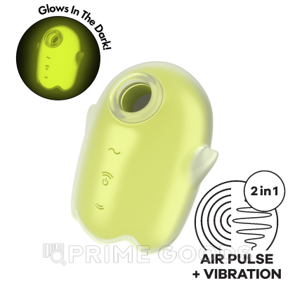 Мини-вибратор с воздушной стимуляцией Satisfyer Glowing Ghost зеленый (светится в темноте) от sex shop primegoods