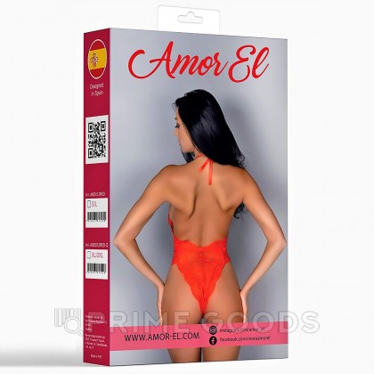 Боди эротический кружевной Amor El Felisa, красный L/XL от sex shop primegoods фото 4