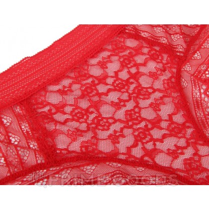 Трусики бразилиана Floral Lace красные (размер XS-S) от sex shop primegoods фото 5