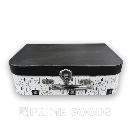 Чемодан-органайзер чёрно-белый с надписями, 29 см от sex shop primegoods фото 3