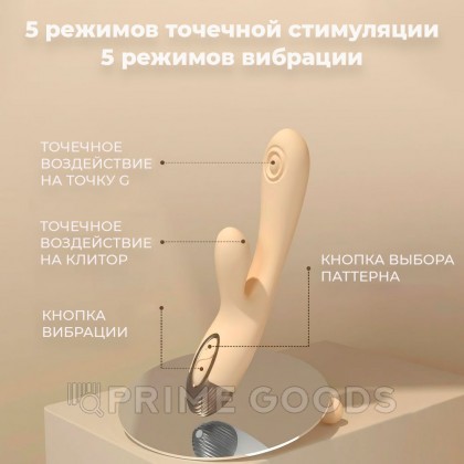 Вибратор-кролик Pada от Drywell, бежевый от sex shop primegoods фото 5