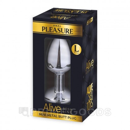 Металлическая анальная пробка Anal Pleasure от Alive (L: 9*4,1 см.) розовый кристалл от sex shop primegoods фото 3