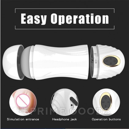 Премиум мастурбатор с вибрацией и озвучкой Snow от sex shop primegoods фото 11