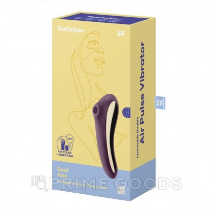 Вибромассажер с вакуумной стимуляцией Satisfyer Dual Kiss wine фиолетовый от sex shop primegoods фото 2