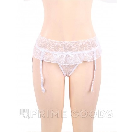 Пояс для чулок кружевной White Sexy Bow (XS-S) от sex shop primegoods фото 3