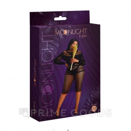 Сексуальное платье-сетка с длинным рукавом от Moonlight черное (plus size) от sex shop primegoods фото 5