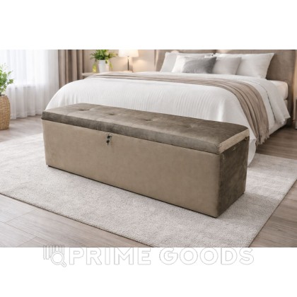 Мягкий диван-софа с полостью для хранения секс куклы светло-бежевый (замша) от sex shop primegoods фото 2