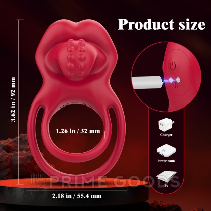 Эрекционное виброкольцо двойное со стимулятором клитора Lick it от sex shop primegoods фото 12