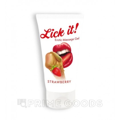 Массажный гель Lick It! с ароматом клубники, 50 мл от sex shop primegoods фото 3