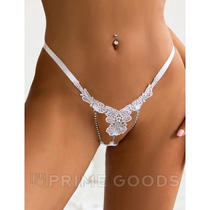 G-стринги Sexy Floral, белые, L от sex shop primegoods фото 3