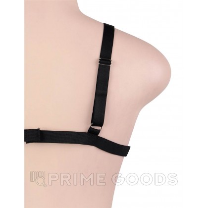 Комплект белья: бра и стринги с ремешками черные (размер XL-2XL) от sex shop primegoods фото 3