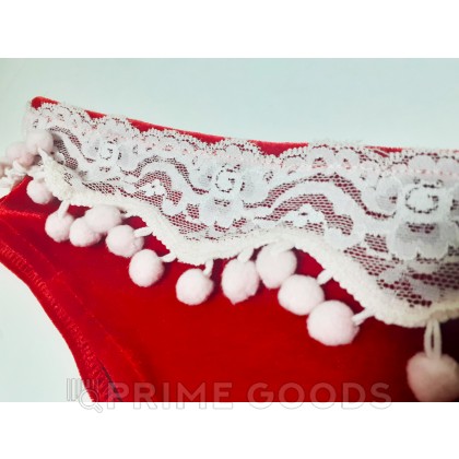 Новогодний комплект белья корсет и трусики красные (L-XL) от sex shop primegoods фото 2