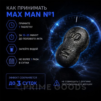 Возбуждающий препарат для мужчин MAX MAN №1 (40 таб.) от sex shop primegoods фото 5
