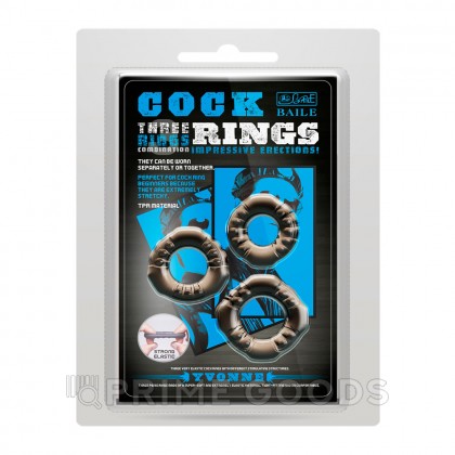 Набор эрекционных колец Baile Cock rings, 3 шт от sex shop primegoods фото 6
