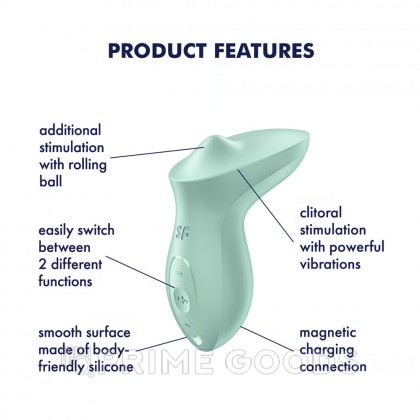 Стимулятор клитора Satisfyer Exciterrr Rolling Lay-on мятный от sex shop primegoods фото 3