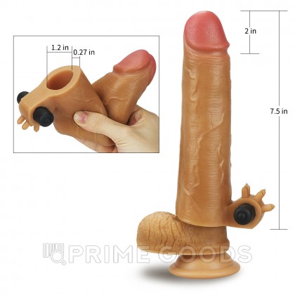 Насадка на пенис с вибропулей Nature Extender Brown (19 см) от sex shop primegoods фото 5