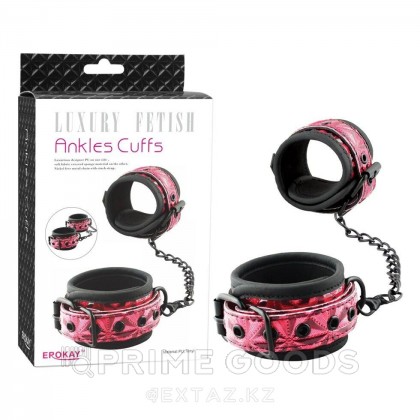 Оковы для ног на цепочке Luxury fetish красные от sex shop primegoods фото 2