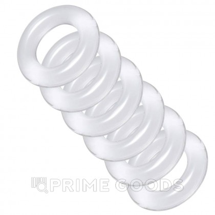 Комплект эрекционных колец для мошонки Master Series Ring Master Custom Ball Stretcher Kit, прозрачные, 6 шт от sex shop primegoods