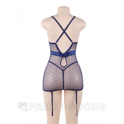 Сексуальное синее белье с подвязками и стрингами (размер XS-S) от sex shop primegoods фото 2