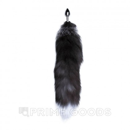 Анальный плаг с лисьим хвостом Black and White Fox Tail от Alive от sex shop primegoods фото 3