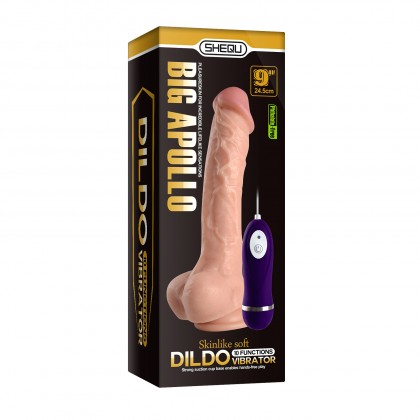 Реалистичный вибратор Big Aplollo с пультом управления, 24,5 см от sex shop primegoods фото 7