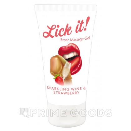Съедобный массажный гель Lick it! со вкусом шампанского и клубники 50 мл. от sex shop primegoods
