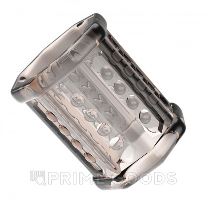 Насадка на пенис с ребристой поверхностью Pretty love серая от sex shop primegoods фото 2