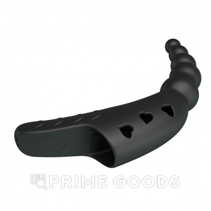 Вибратор на палец «Jordin» с шариками черный от sex shop primegoods фото 4