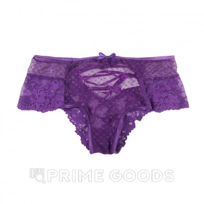 Трусики на высокой посадке Lace Strappy лиловые (размер XS-S) от sex shop primegoods фото 4